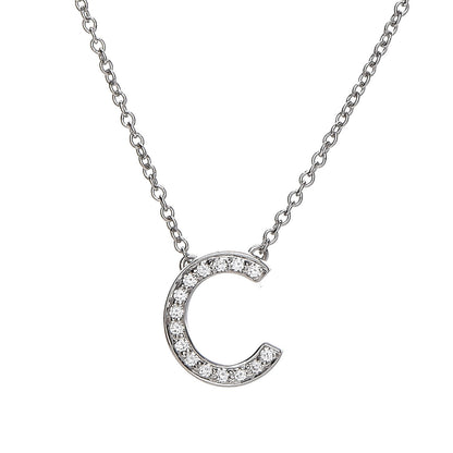 Tiffany Platinum Diamond Letters C Pendant Necklace 4 of 6