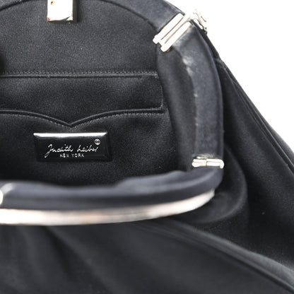 Judith Leiber Satin Crystal Pleated Evening Bag Black 8 of 11