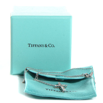 Tiffany Platinum Diamond Small Cross Pendant Necklace 6 of 6