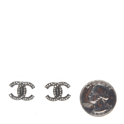Chanel Ruthenium Crystal CC Earrings 2 of 4