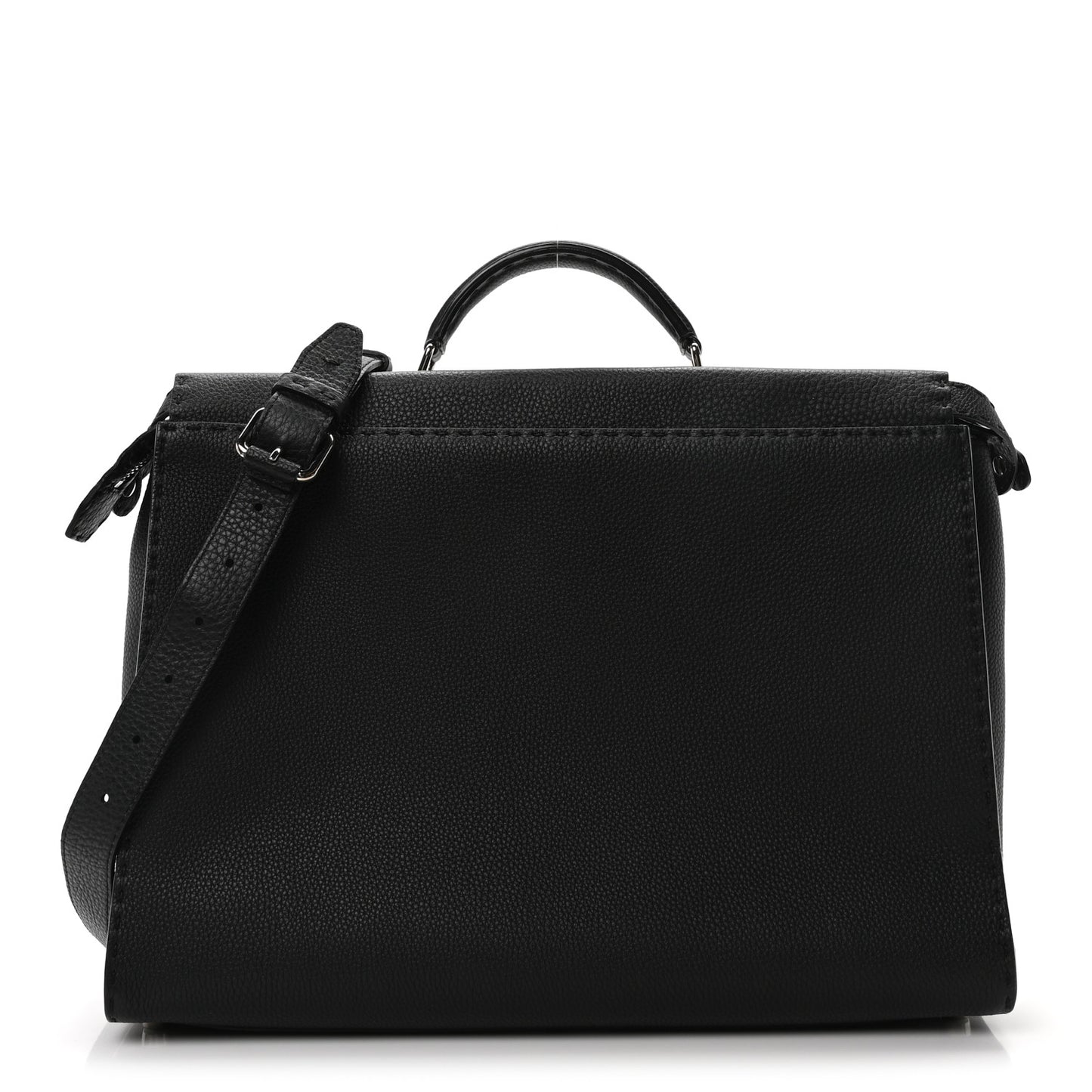 Cuoio Romano Selleria Metal Stitch Large Mens Peekaboo Iconic Essential Satchel Black