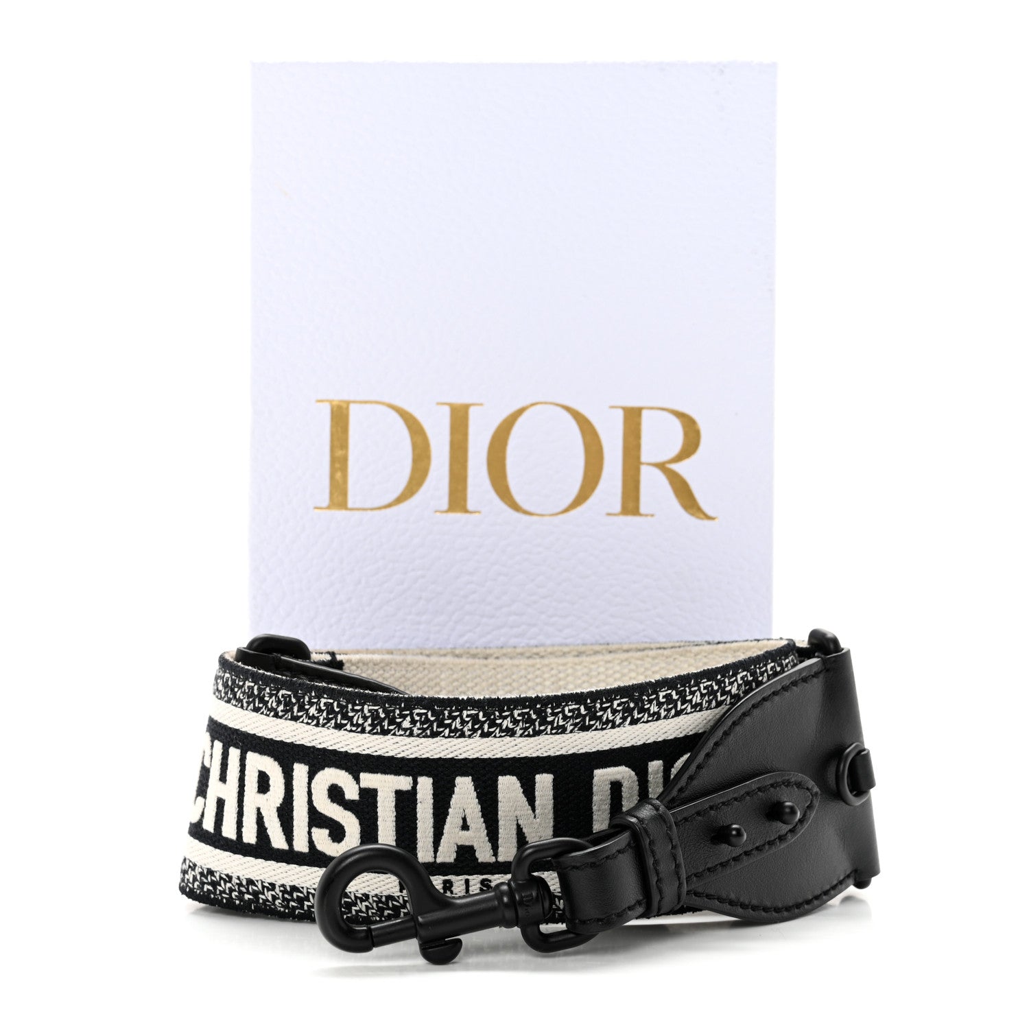 Christian Dior Canvas Embroidered Shoulder Strap Black Ultramatte 6 of 6