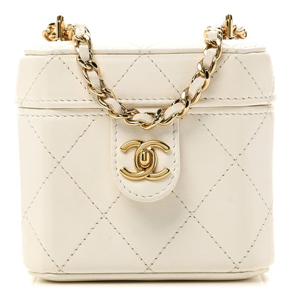 Chanel Lambskin Quilted Vanity Clutch With Chain White 1 of 12