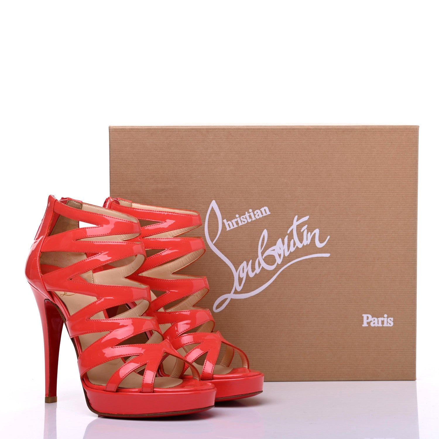 Christian Louboutin Patent Fernando 120 Sandals 36 Corail 12 of 12