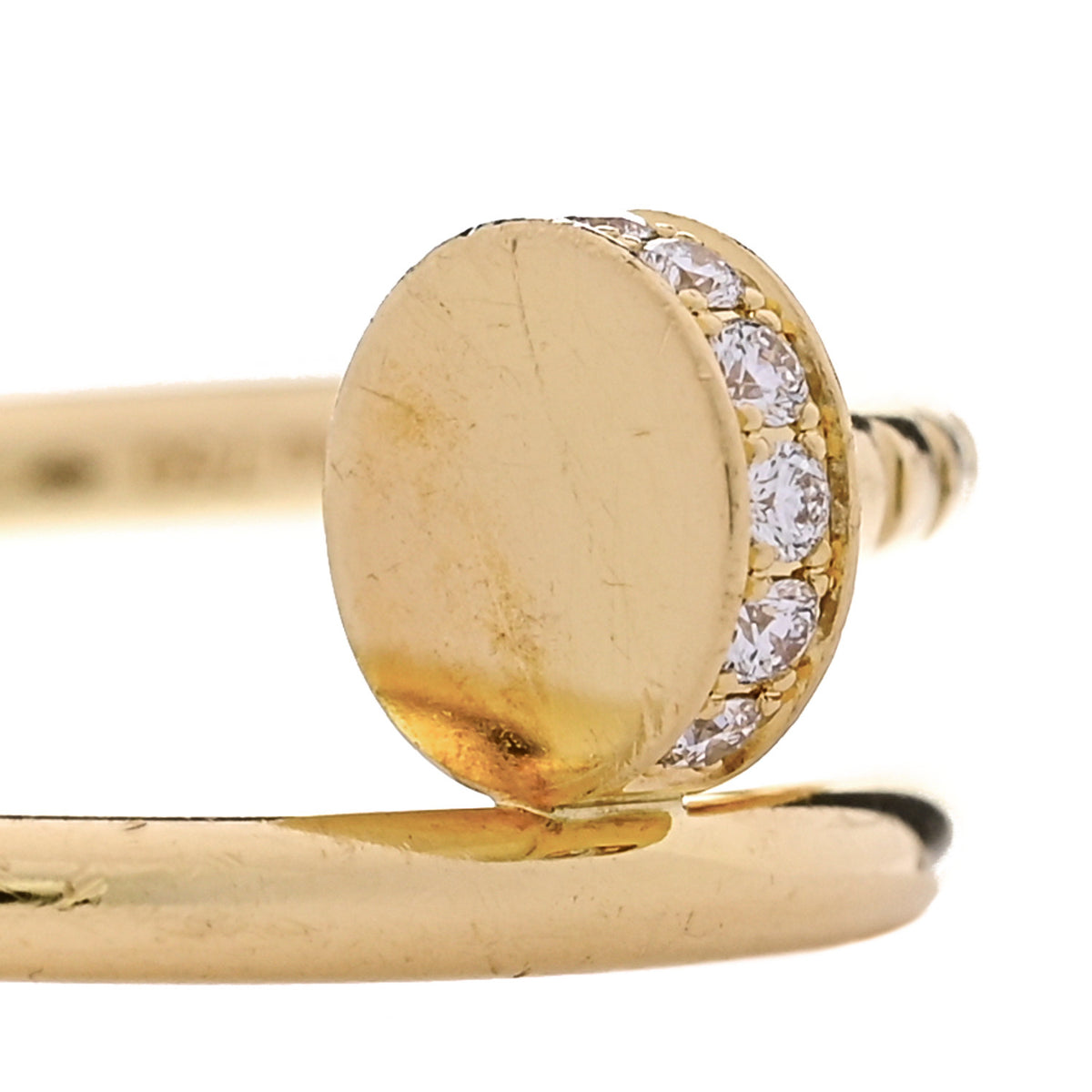 18K Yellow Gold Diamond Small Juste Un Clou Ring 54 7