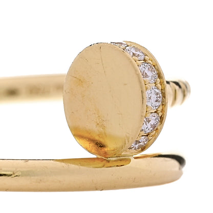 Cartier 18K Yellow Gold Diamond Small Juste Un Clou Ring 54 7 5 of 6