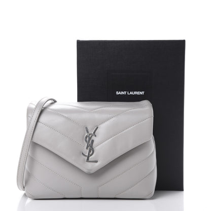 Saint Laurent Calfskin Y Quilted Monogram Toy Loulou Satchel Granite 15 of 15