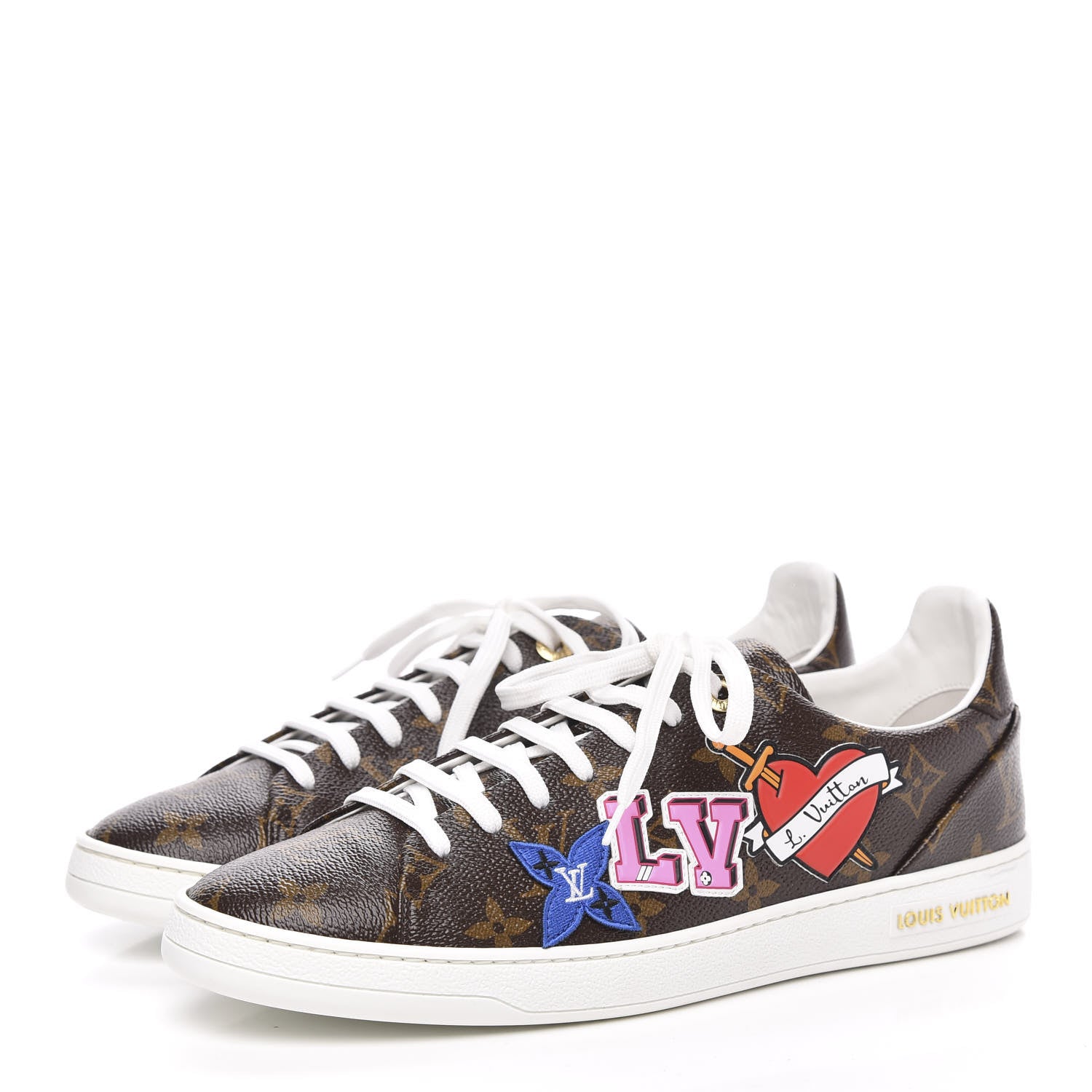 Louis Vuitton Calfskin Monogram LV Black Heart Sneakers 41 Cacao 3 of 9