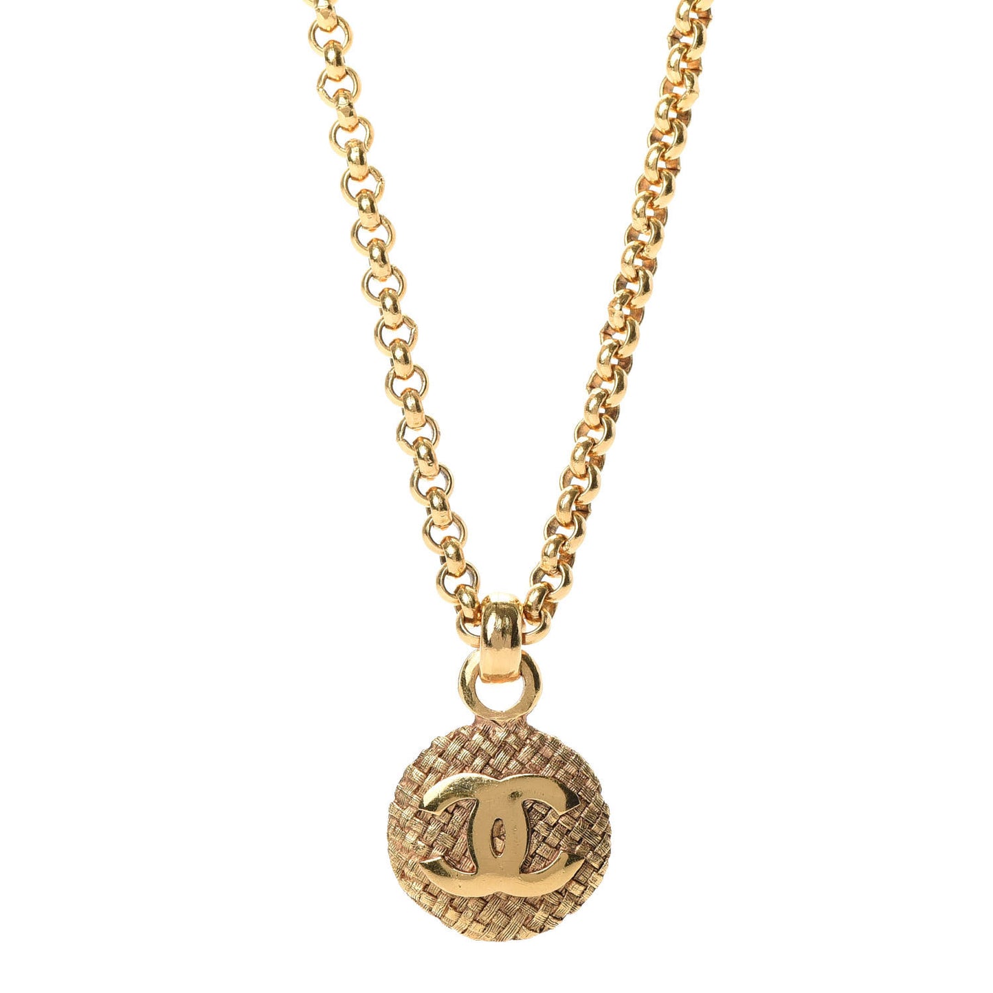 CC Chain Pendant Necklace Gold