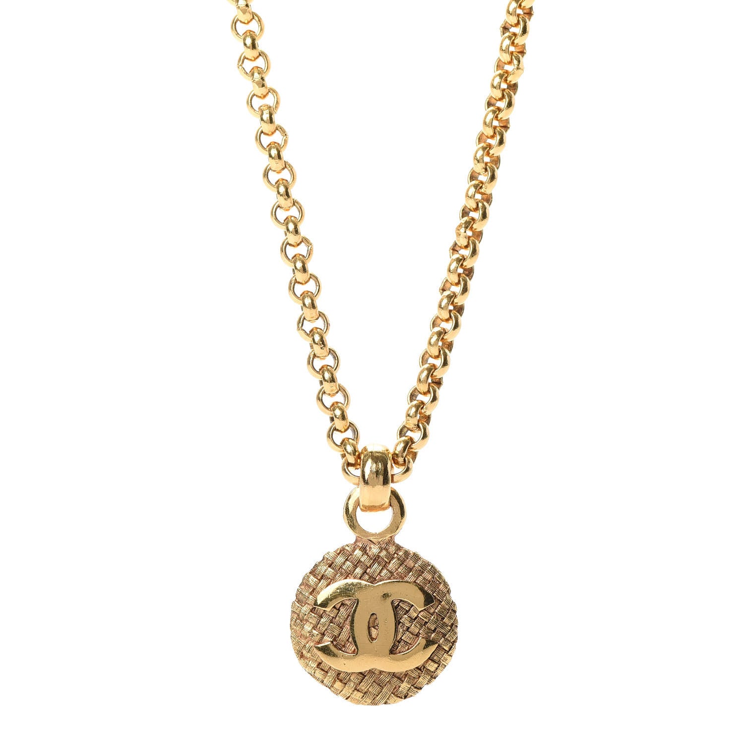Chanel CC Chain Pendant Necklace Gold 1 of 4