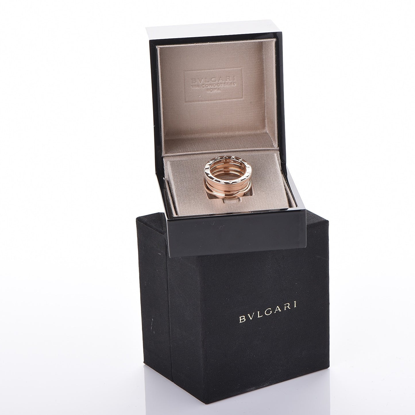 BVLGARI 18K Rose Gold B.Zero1 3 Band Ring 49 4.75