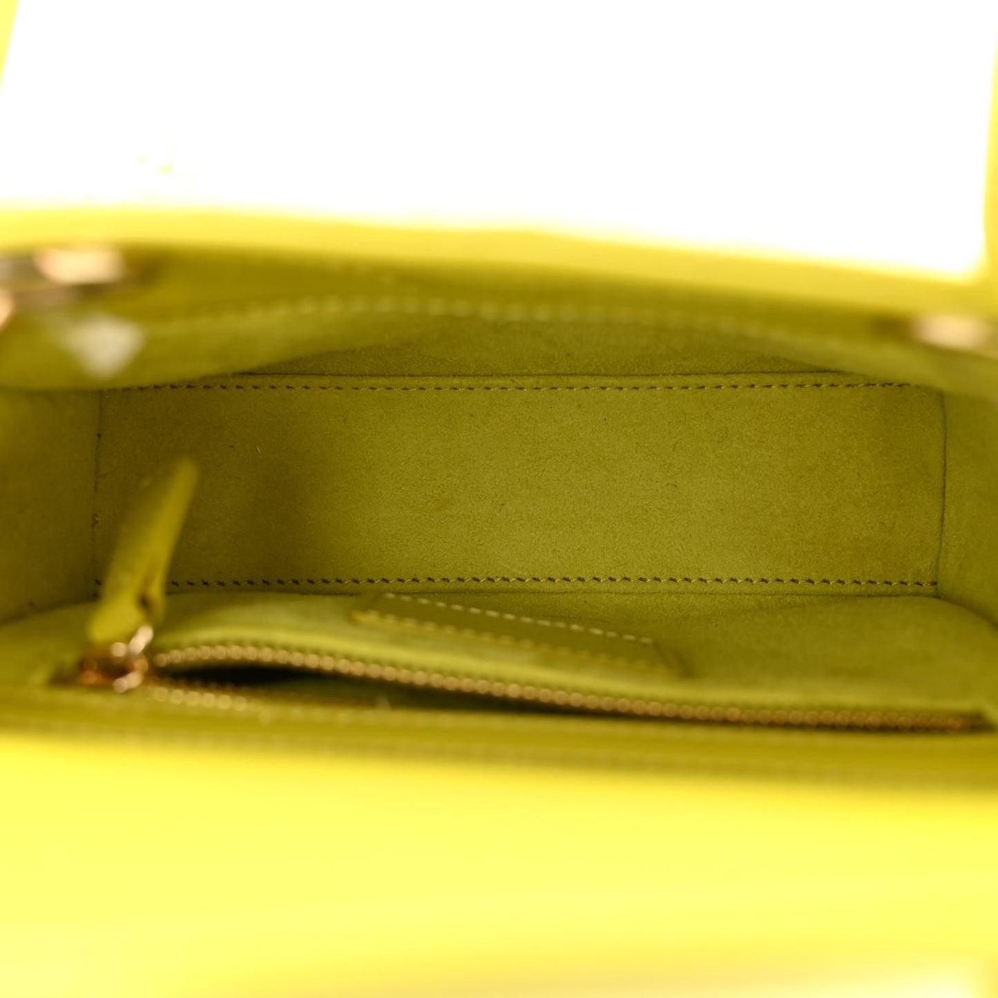 Patent Cannage Mini Lady Dior Lime Yellow
