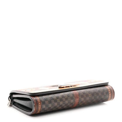 Louis Vuitton Transformed Damier Ebene Time Trunk Twist Chain Wallet 4 of 9
