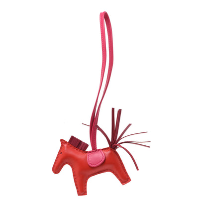 Hermes Milo Lambskin Grigri Rodeo Horse Bag Charm PM Rouge Indien Rubis Rose Mexico 1 of 4