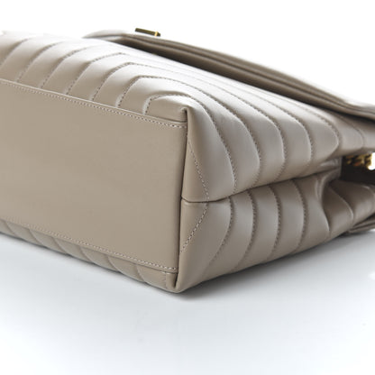 Saint Laurent Calfskin Y Quilted Monogram Medium Loulou Chain Satchel Dark Beige 7 of 9