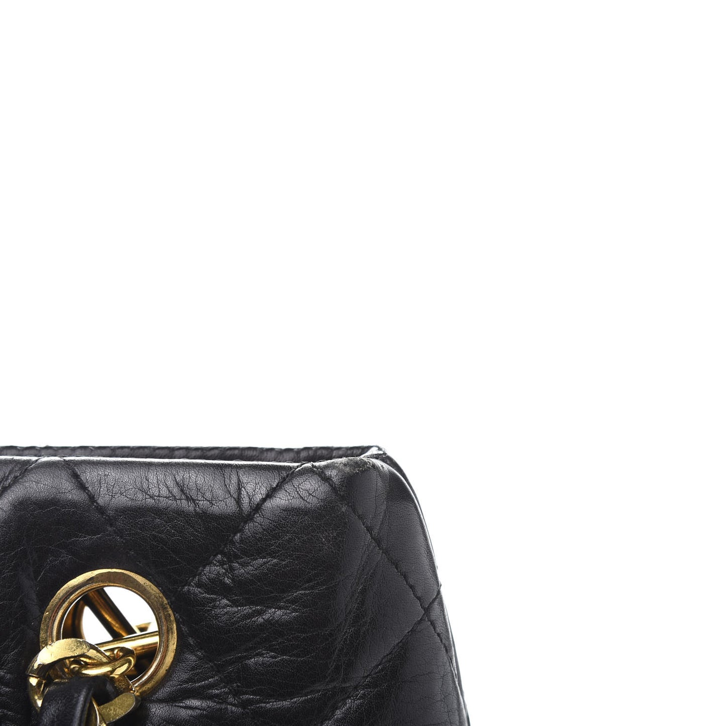 Calfskin Quilted Large Shoulder Bag Black