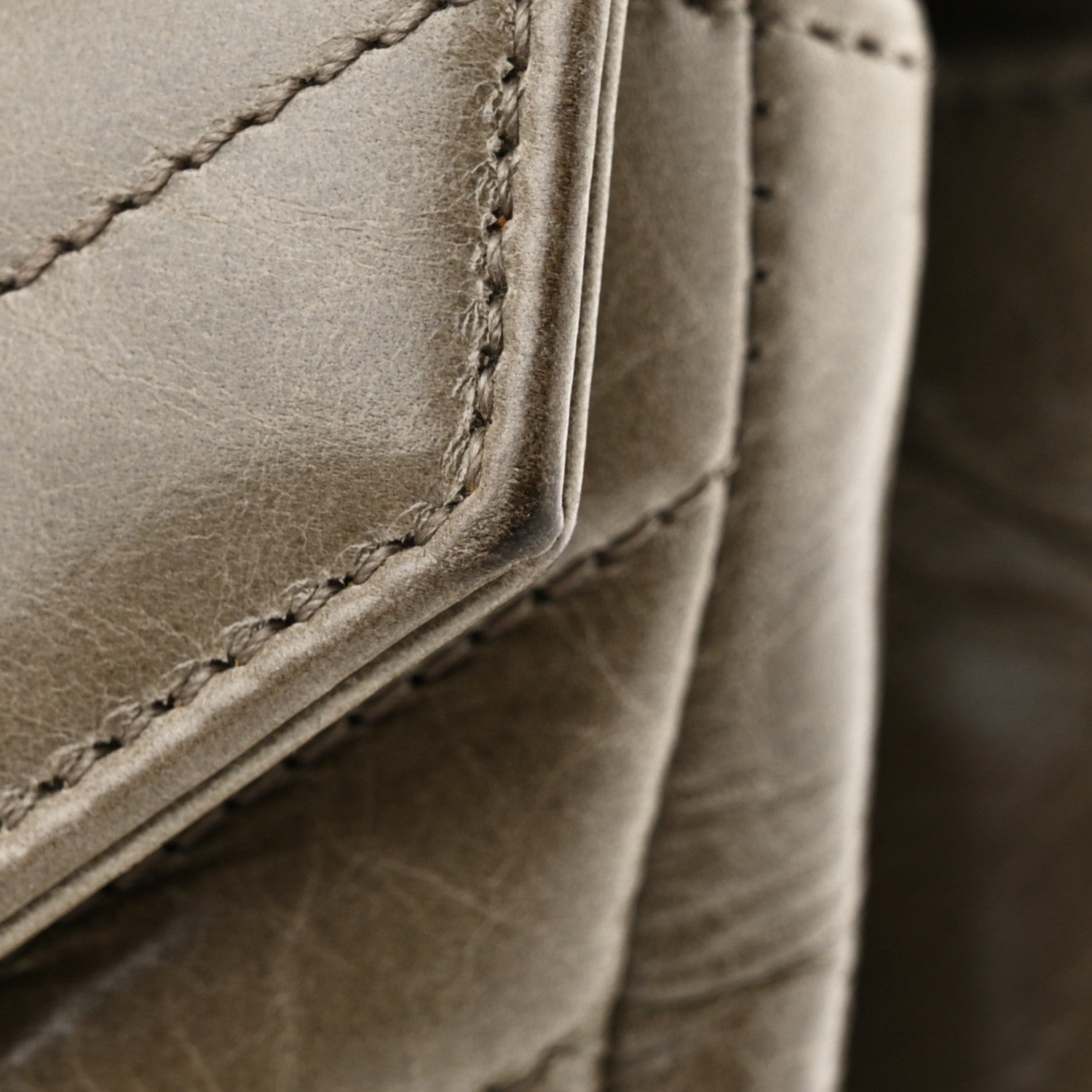 Saint Laurent Waxed Calfskin Matelasse Chevron Medium Monogram College Bag Fog Gray 12 of 12