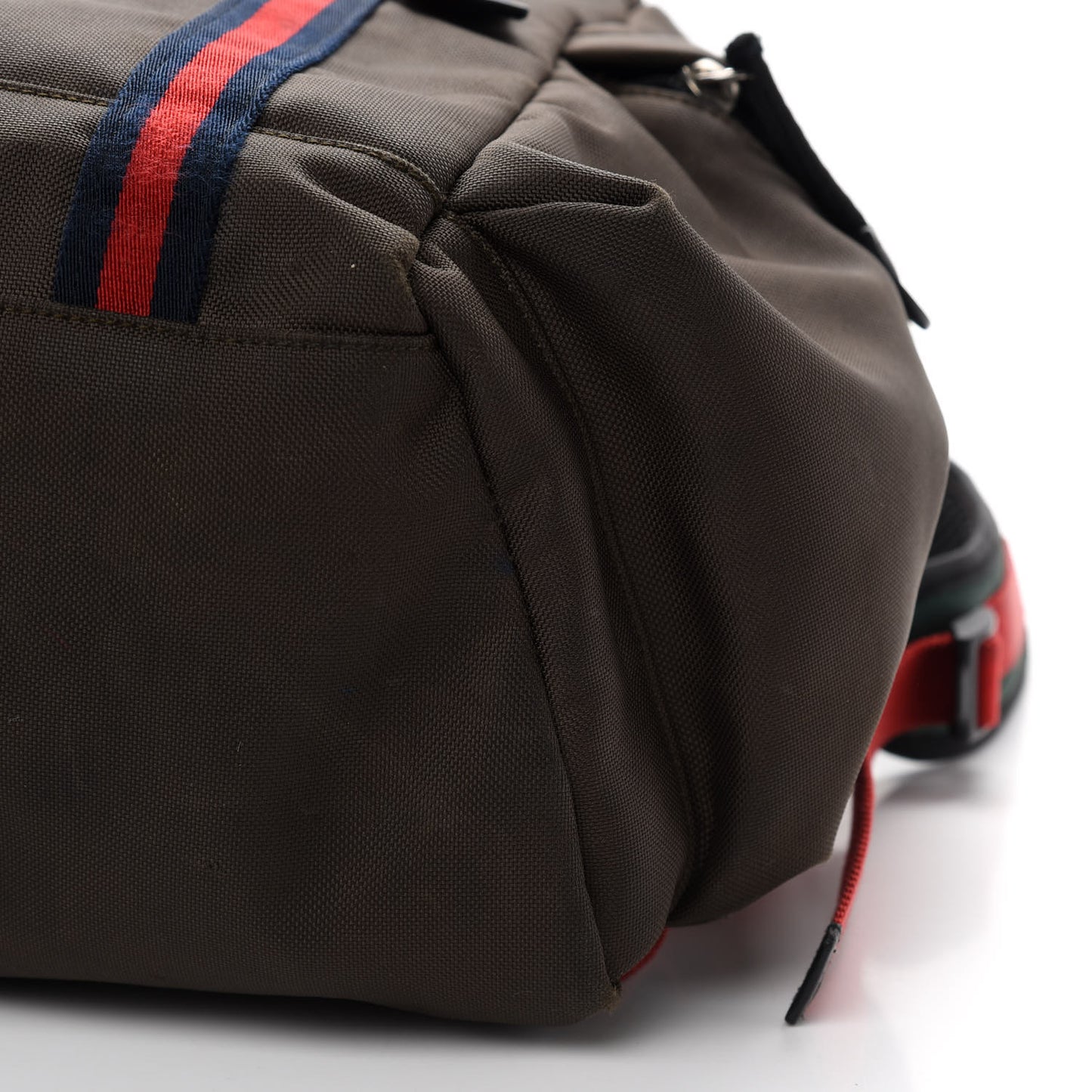 Techno Canvas Web Double Buckle Backpack Brown