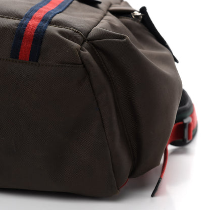 Gucci Techno Canvas Web Double Buckle Backpack Brown 13 of 13