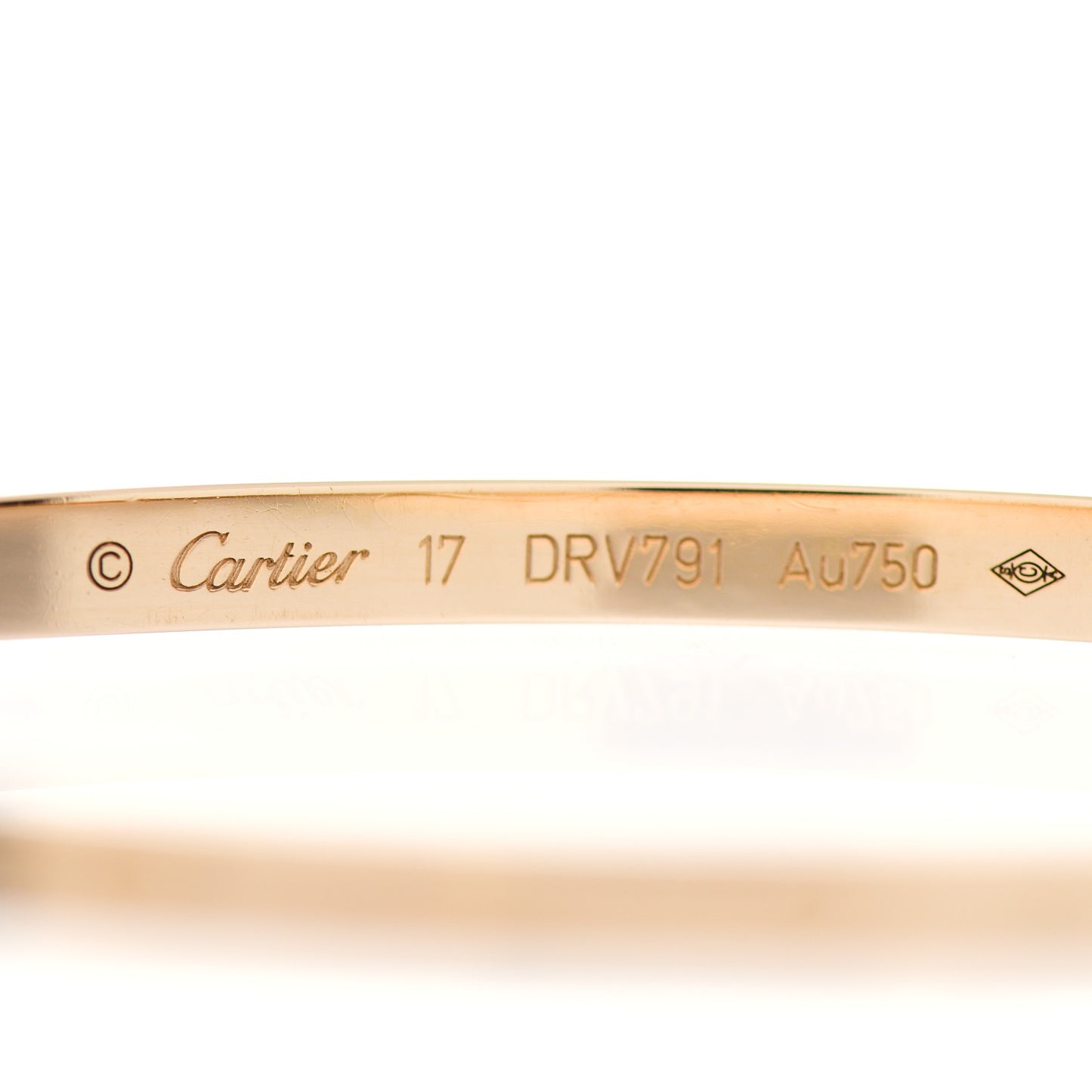 18K Yellow Gold Small LOVE Bracelet 17