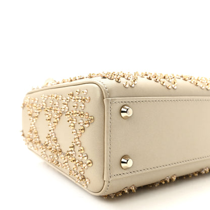 Christian Dior Metallic Lambskin Crystal Cannage Mini Lady Dior Platinum 9 of 10