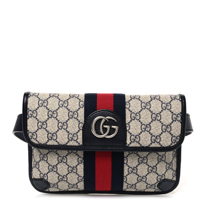 Gucci GG Supreme Monogram Web Small Ophidia Belt Bag 95 38 Beige Navy 1 of 10