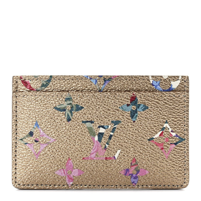 Louis Vuitton Metallic Monogram LV Garden Card Holder Gold 1 of 11
