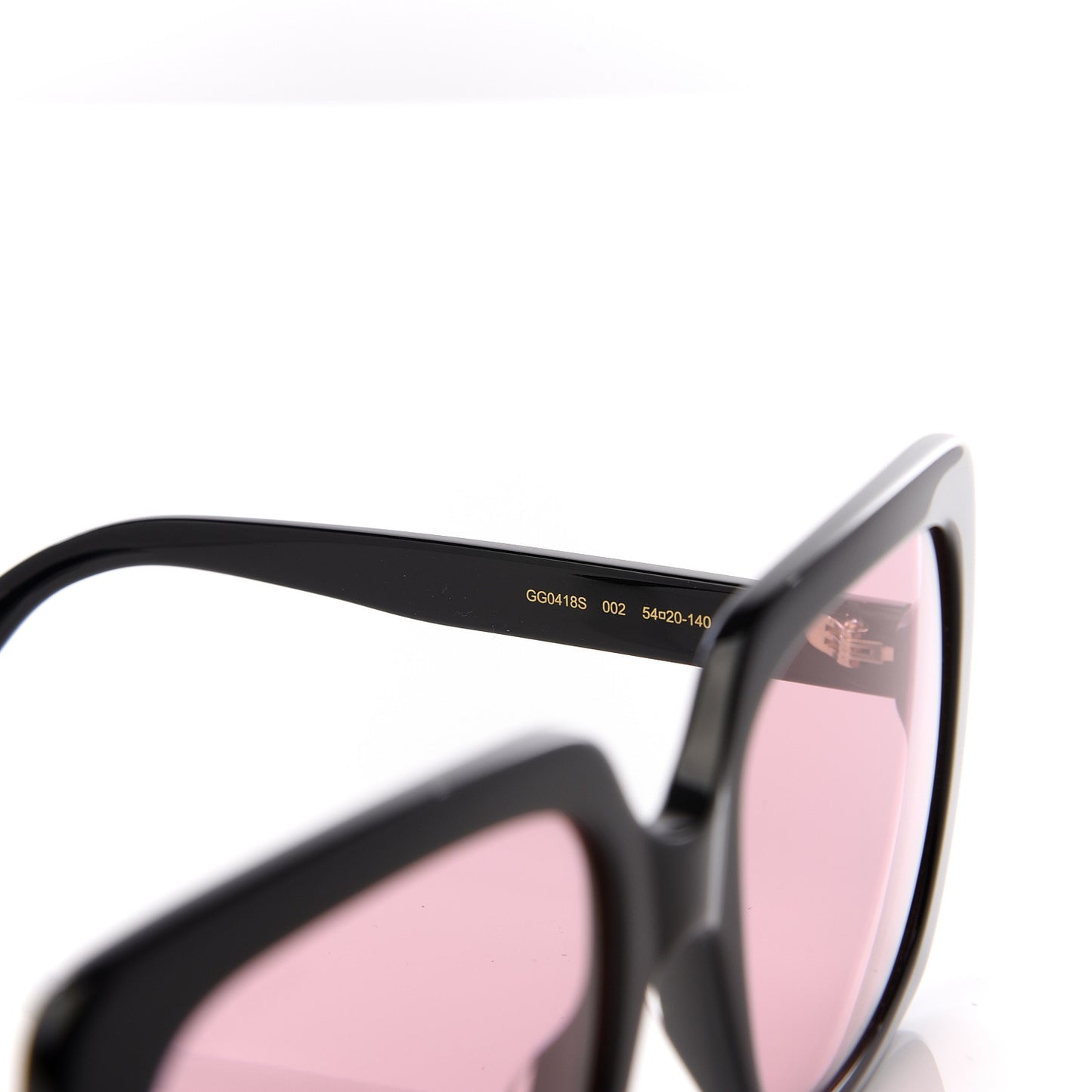 Crystal Square Frame GG Sunglasses GG0418S Black Pink