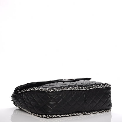 Chanel Washed Lambskin Quilted Maxi Chain Around Flap Black 4 of 8