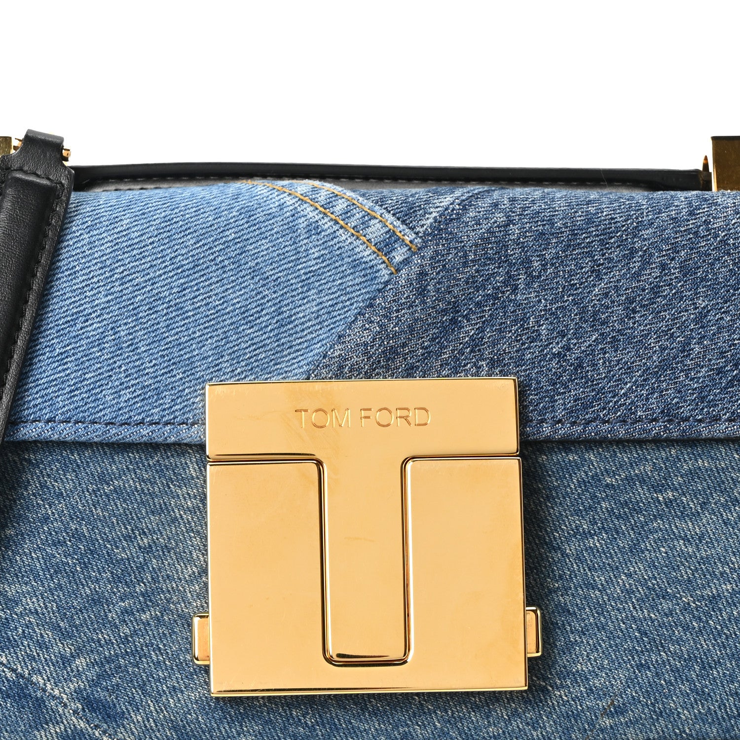 Tom Ford Denim 001 Medium Shoulder Bag Blue 6 of 8