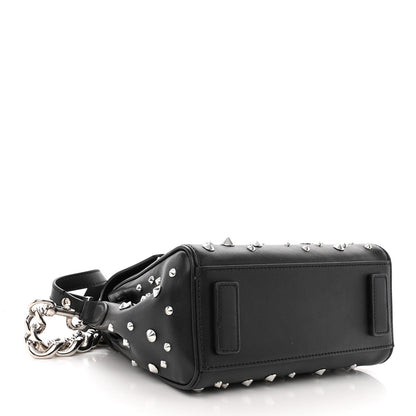 Versace Grained Calfskin Spiked Small La Medusa Top Handle Bag Black 4 of 13