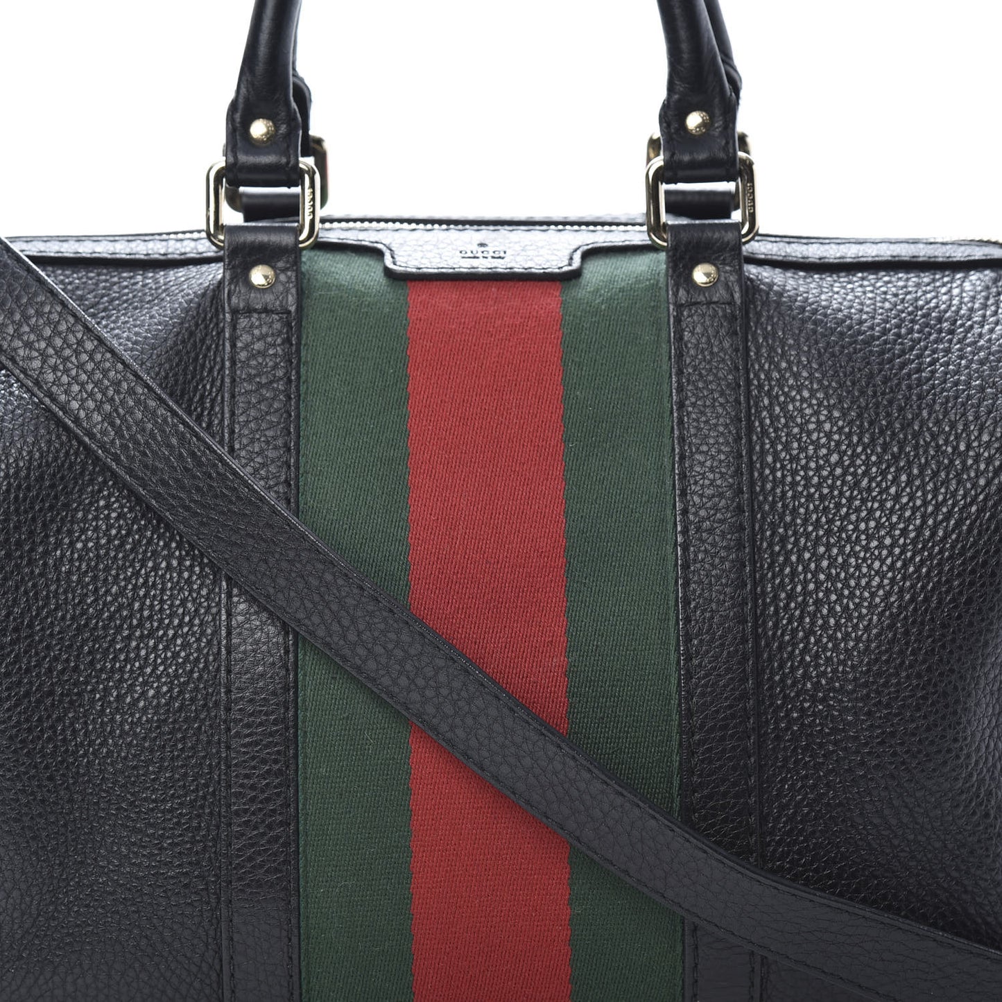 Calfskin Vintage Web Medium Boston Black