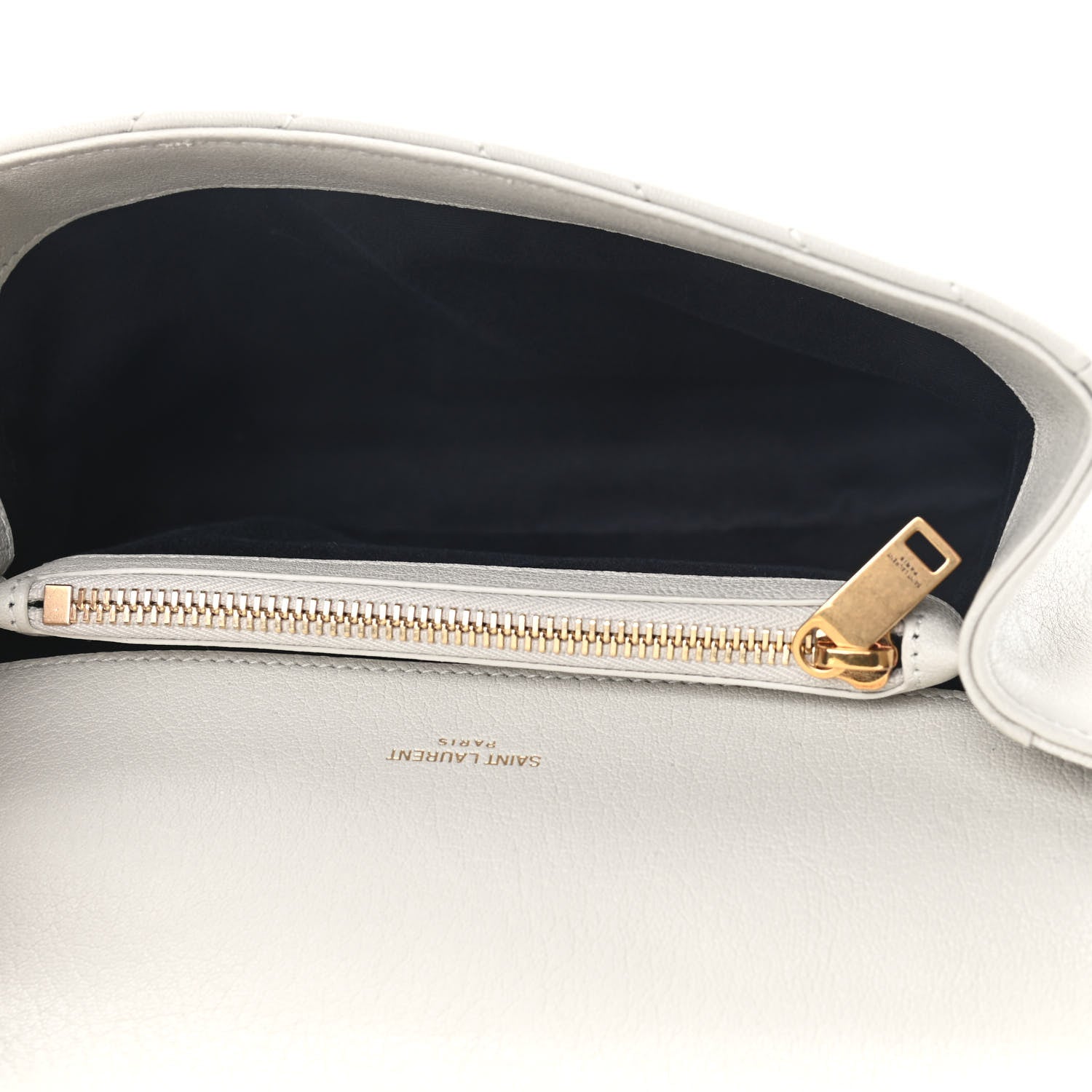 Saint Laurent Sheepskin Matelasse Chevron Monogram Medium College Bag Crema Soft 9 of 12