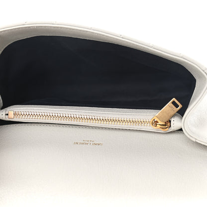 Saint Laurent Sheepskin Matelasse Chevron Monogram Medium College Bag Crema Soft 9 of 12