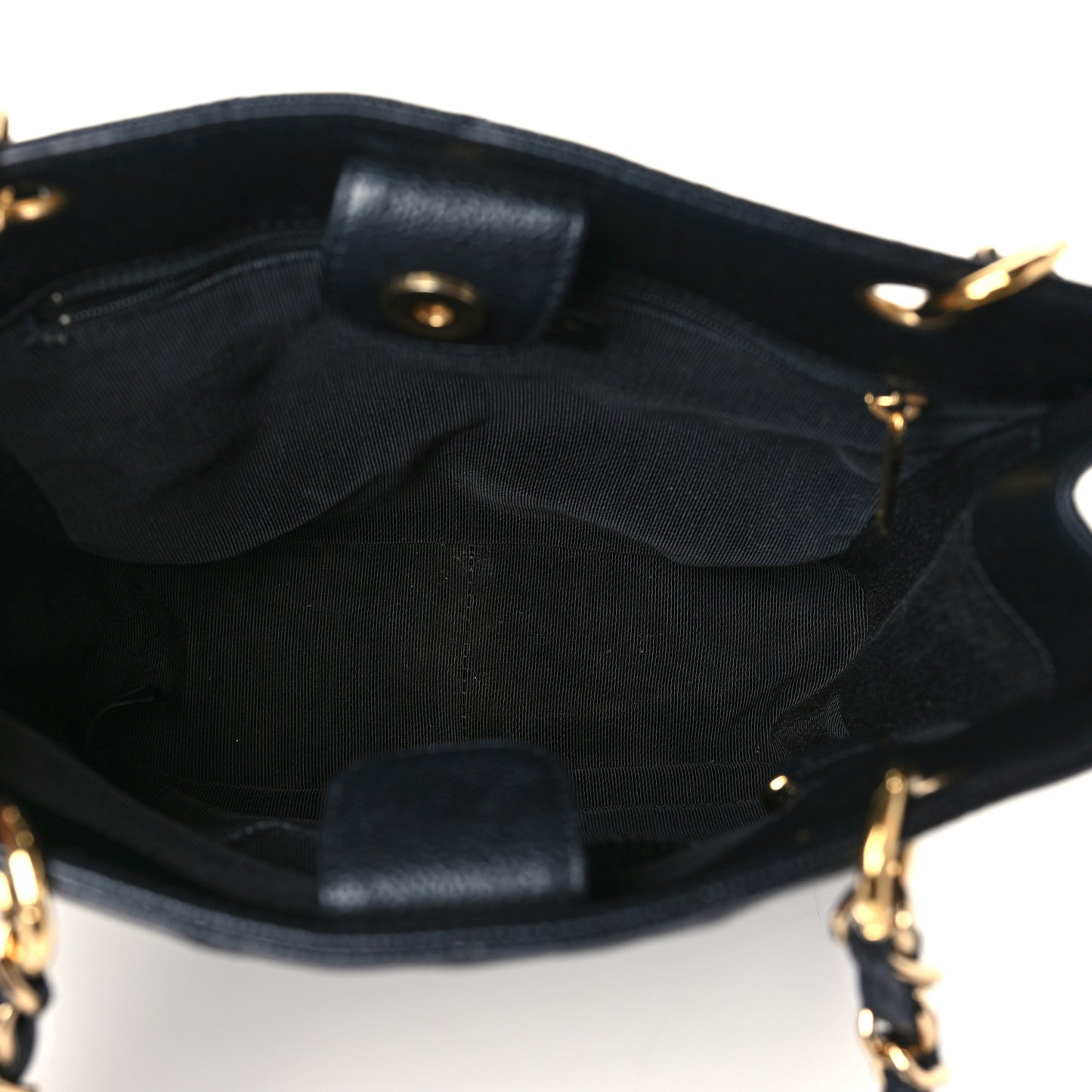 Caviar Quilted Petit Shopping Tote PST Black