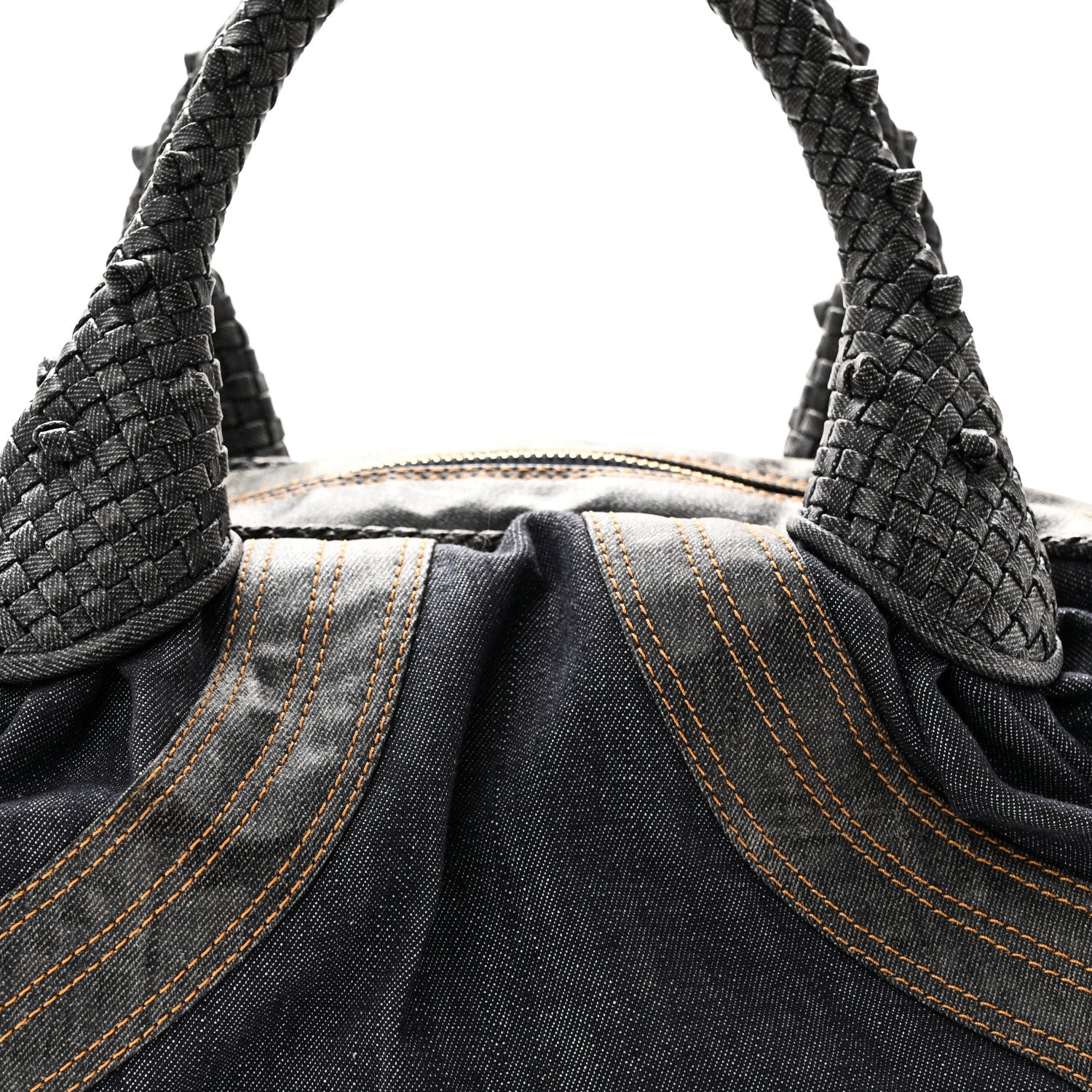 Fendi Denim Spalmati Woven Spy Bowler Blue 8 of 10