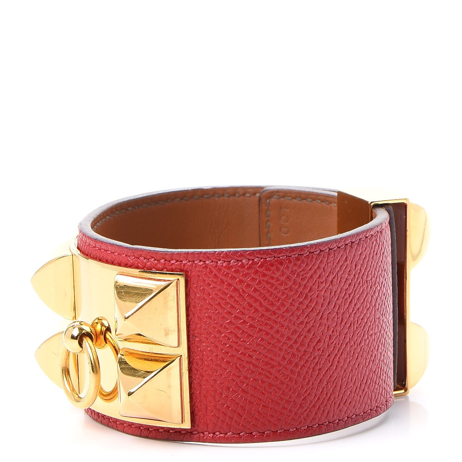 Hermes Epsom Collier de Chien CDC Bracelet L Rouge Casaque 1 of 10