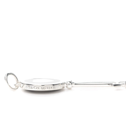 Tiffany Sterling Silver Enamel Keys Heart Key Pendant Black 3 of 4