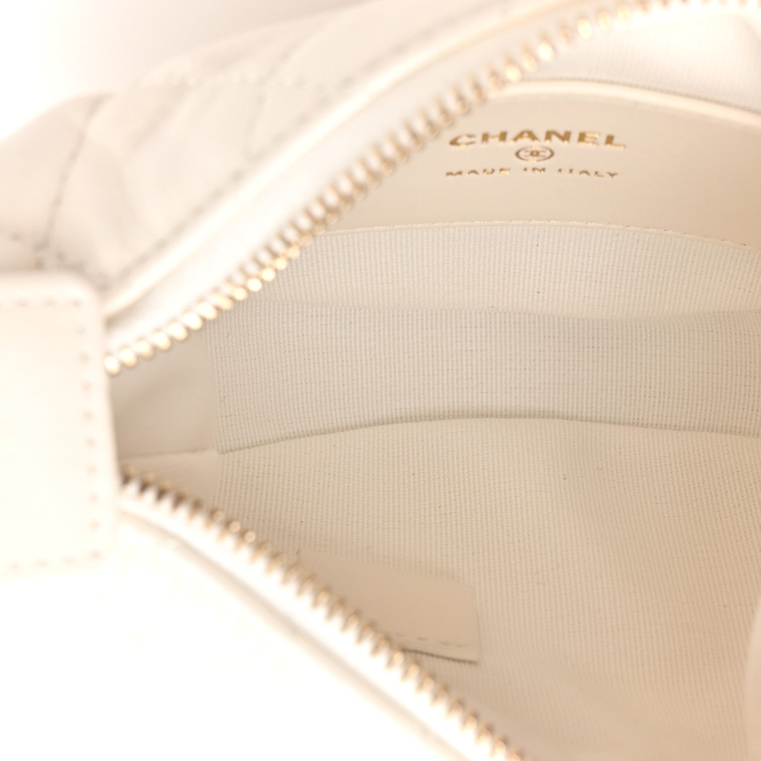 Chanel Lambskin Quilted Chain Around Pouch White 5 of 11