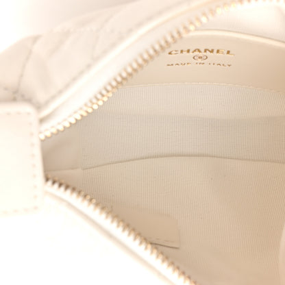 Chanel Lambskin Quilted Chain Around Pouch White 5 of 11