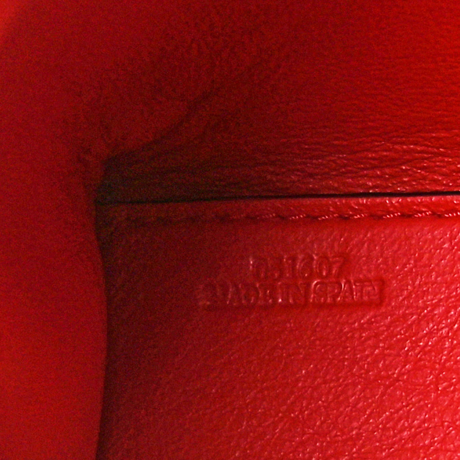 Loewe Goatskin Embossed Avenue Shoulder Bag Red 6 of 9