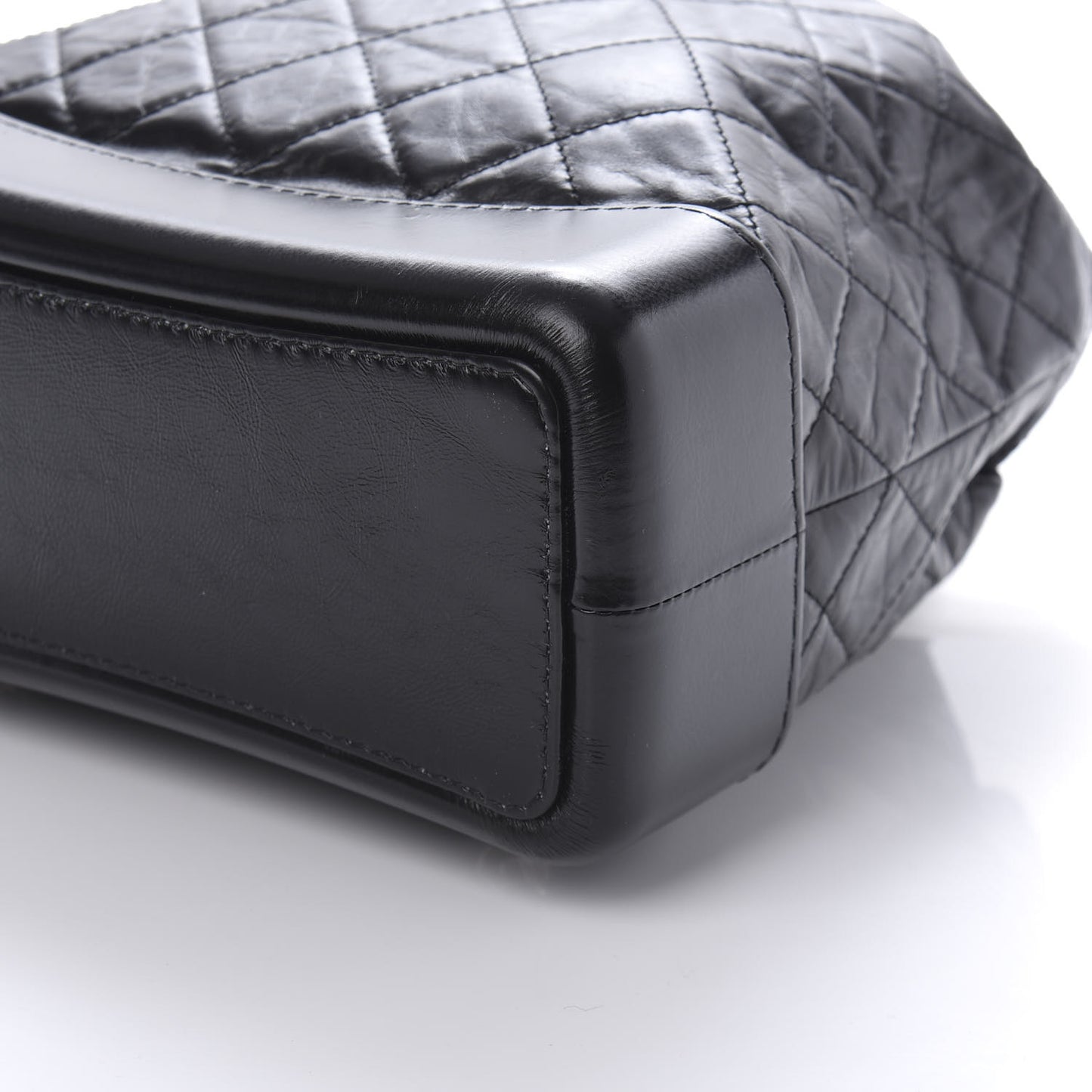 Aged Calfskin Quilted Gabrielle Backpack Black