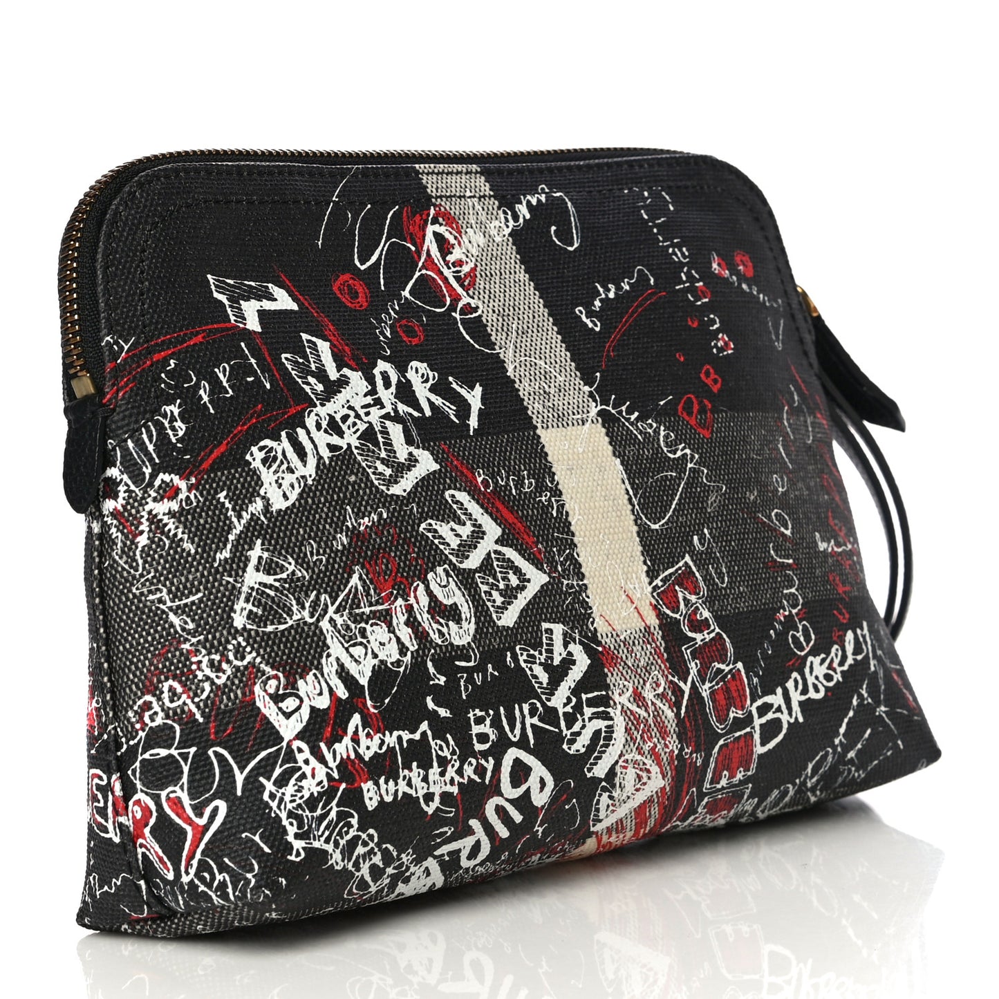Coated Canvas Mega Check Sketchbook Doodle Pouch Black
