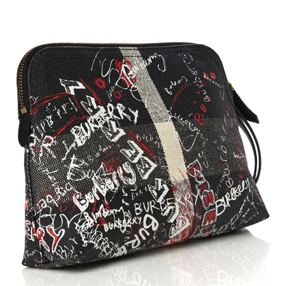 Burberry Coated Canvas Mega Check Sketchbook Doodle Pouch Black 3 of 11