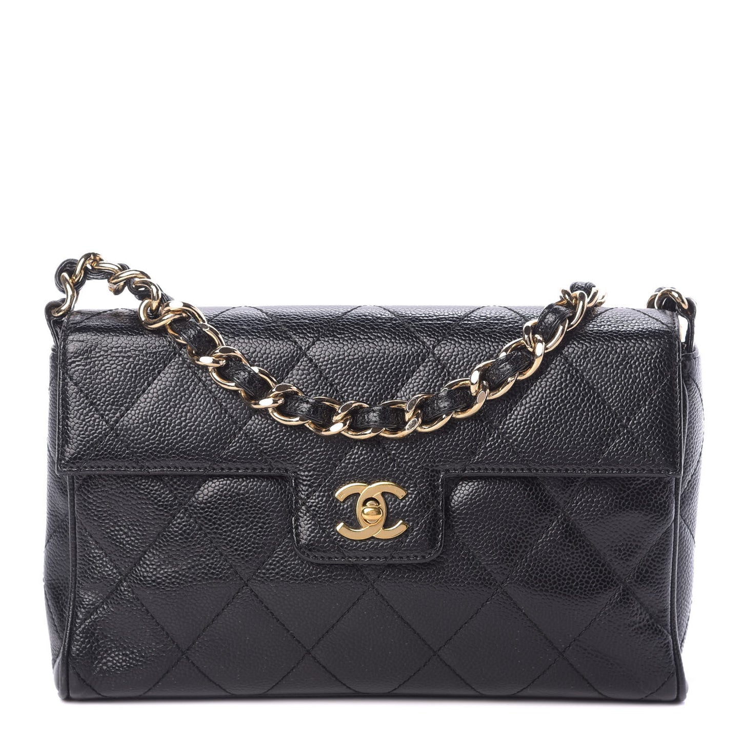 Caviar Quilted Medium Single Flap Black