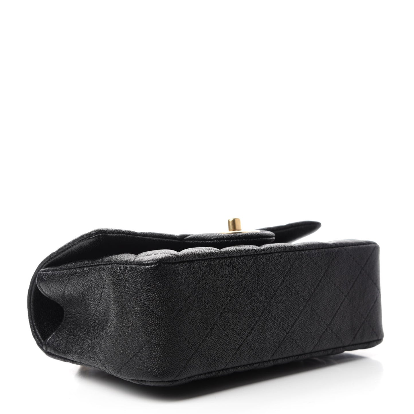 Caviar Quilted Mini Top Handle Rectangular Flap Black