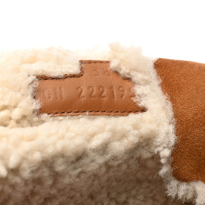 Hermes Suede Goatskin Woolskin Womens Chypre Sandals 38 Brun Fume Ecru 6 of 9