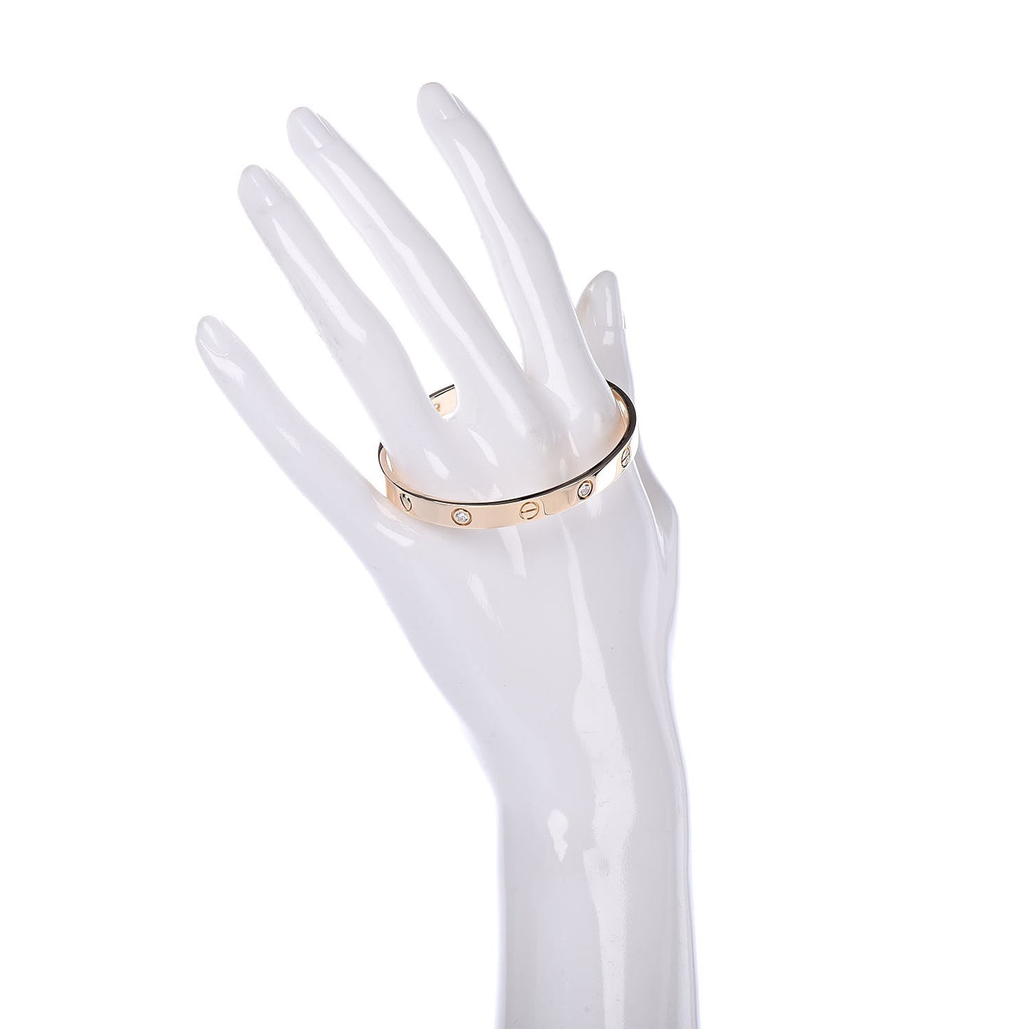 18K Yellow Gold 6 Diamond LOVE Bracelet 17