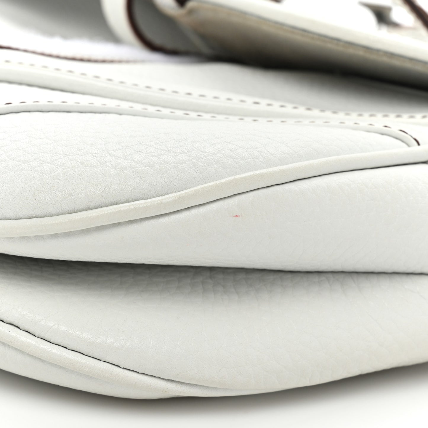 Calfskin Double Saddle Bag White