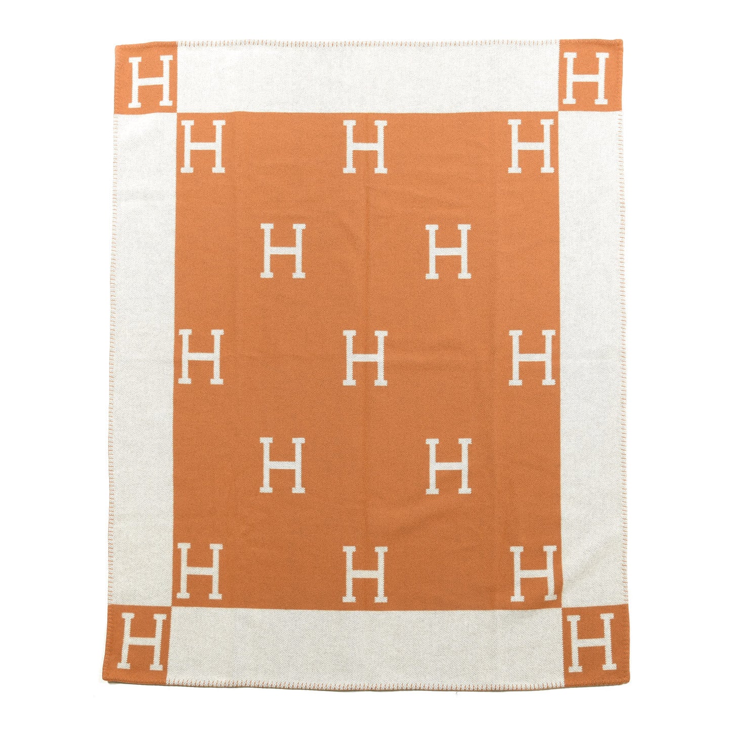Wool Cashmere Signature Classic Avalon Blanket Ecru Potiron